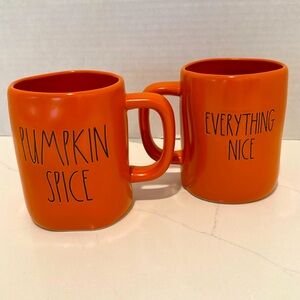 Rae Dunn Pumpkin Spice And Everything Nice
Orange Mugs Set 2